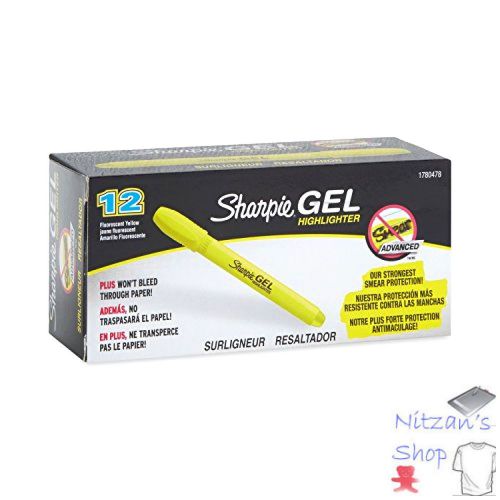 NEW Sharpie 1780478 Accent Gel Highlighter, Fluorescent Yellow, 12-Pack