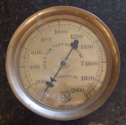 Rare, Antique, Large 12&#034;, Ashcroft 2000psi Brass Gauge