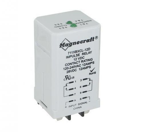 Magnecraft 711xbxcl-110d electromechanical relay 110vdc 12a dpdt  impulse relay for sale