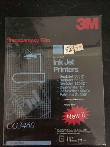 3M Transparency Film CG3460 for HP Color Ink Jet 50 Sheets New Sealed