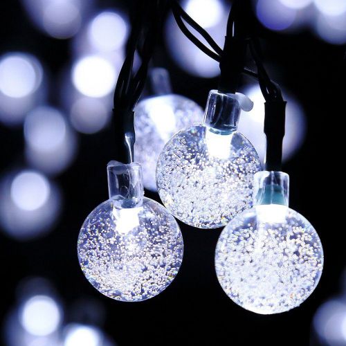 Solar Powered Outdoor String Lights, 30LED Cold Ice Ball Waterproof for Garden