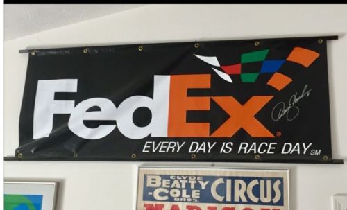 Denny Hamlin signed FEDEX Racing Banner