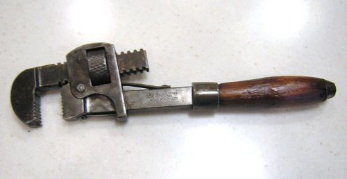 Walworth stillson&#039;s 10&#034; monkey pipe wrench pat. dated aug. 1882 very clean for sale
