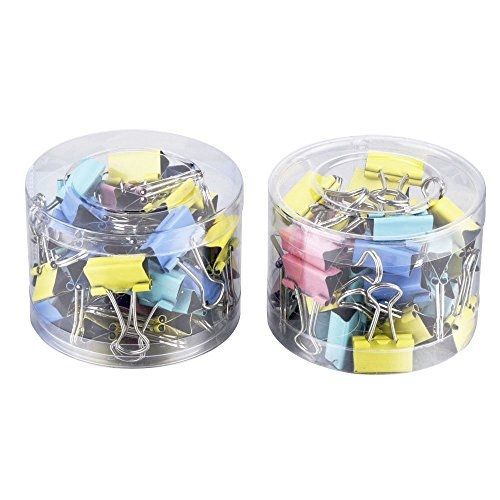 Mudder Assorted Colors Mini Organize Metal Paper Binder Clips, 2 x 60 Pieces