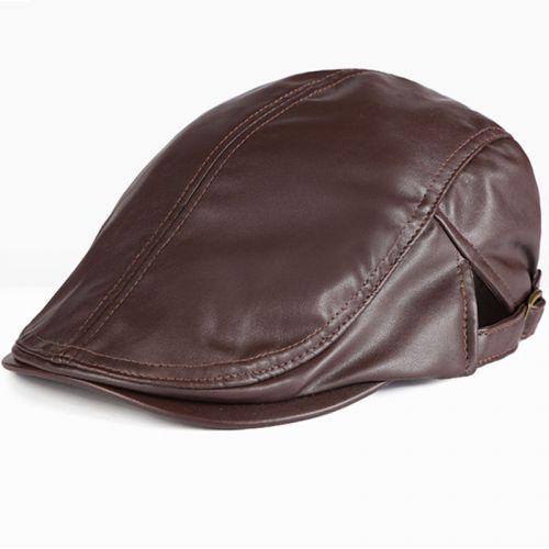 Adjustable PU Beret Hat for Barber Barista Work-Wear Cap for Cafe Hotel Bar
