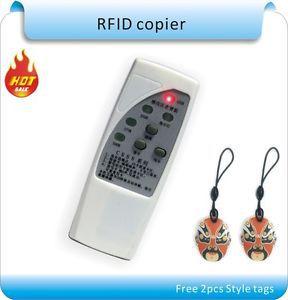Handheld 125khz rfid em card reader copier writer duplicator +2 chinese keyfobs for sale