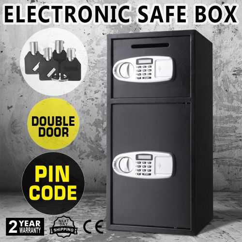 Security Safe Deposit Drop Box Cash Gun Deluxe Electronic Black New BEST PRICE