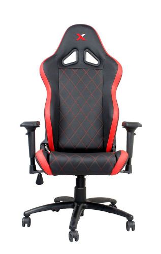 Ferrino Line Red on Black Diamond Patterned Gaming and Lifestyle Chair by RapidX