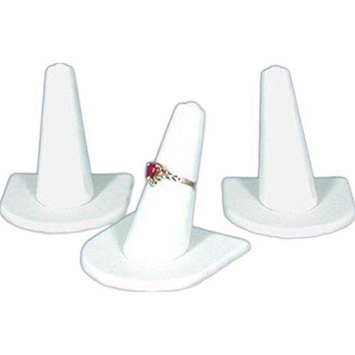 1 x 3 white leather ring finger jewelry holder showcase display stands for sale
