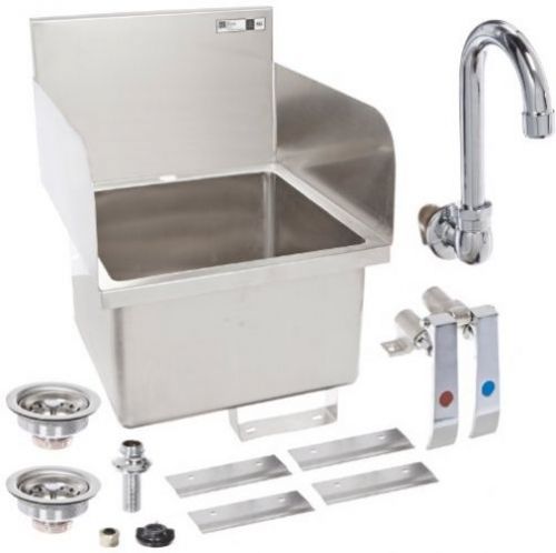 John Boos PBHS-W-1616-SSLR Stainless Steel 304 Pro-Bowl Hand Sink, Faucet 1 And