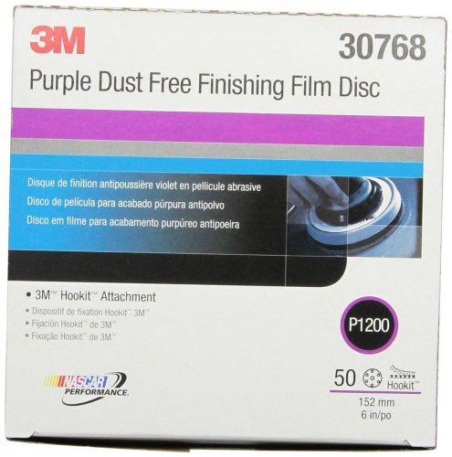 3M 30768 Hookit Purple 6&#034; P1200 Grit Dust-Free Finishing Film Disc