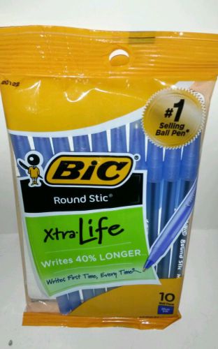 bic round stic pen blue
