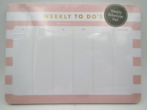 New eccolo weekly to do&#039;s scheduler mousepad note pad pink stripes for sale