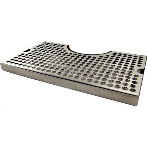 1 x 12&#034; surface mount kegerator beer drip tray stainless steel tower cut out ... for sale