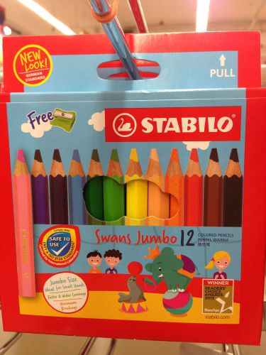 Stabilo Mini 12 Jumbo Fat Color Pencil Set For Kids, Children &amp; Office Use