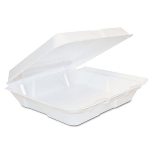 200 Dart One Compartment Foam Hinged Food Container 8&#034; x 7.5&#034; x 2.25&#034; 80HT1