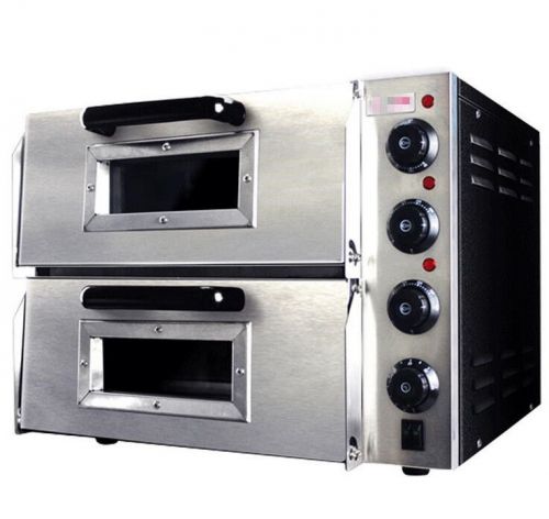 New 220V 16&#034; Double Electric Pizza Oven Commercial Ceramic Stone  E