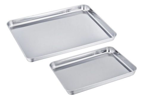 Teamfar stainless steel commercial baking sheet bakeware cookie pan set heavy... for sale