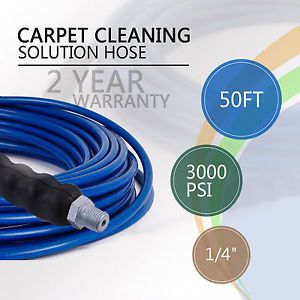 50FT CARPET CLEANING SOLUTION HOSE 1/4&#034; HEAT 3000 PSI WAND CUFF WHOLESALE