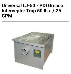 50 lb Grease Trap Universal LJ-50 - PDI Grease Interceptor Trap 50 lbs. / 25 GPM