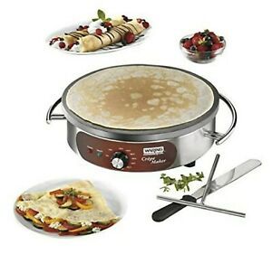 Waring Commercial WSC160X Heavy-Duty Electric Crepe Maker, 16&#034;, Stainless Steel