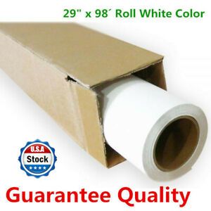 29&#034; x 98ft White PU Roll Heat Transfer Vinyl Iron-on Fabric HTV Press Printable