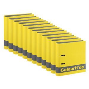 12x ColourHide A4 70mm 375 Sheets Silky Touch Lever Arch File/Paper Organiser YL