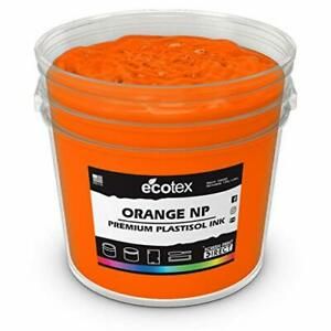 Ecotex Orange NP Plastisol Ink for Screen Printing Non Phthalate Formula Pint...