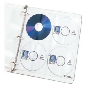 C-line Deluxe CD Ring Binder Storage Pages, Stores 8 CDs, 5/Pack (CLI61948)