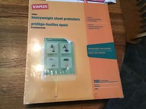 Staples Heavyweight Sheet Protectors | 100 pack | Letter Top Loading | New!