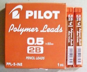 12 Tube Pilot 12 Pencil Leads 2B 0.5mm Refills New