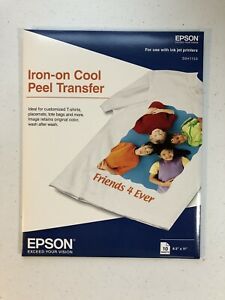 Epson Iron-on Cool Peel Transfer Paper, 8.5&#034; x 11&#034;, 10 Sheets, New