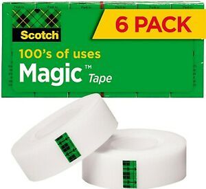 Scotch Magic Tape, 6 Rolls, Numerous Applications, Invisible, Engineered for Rep