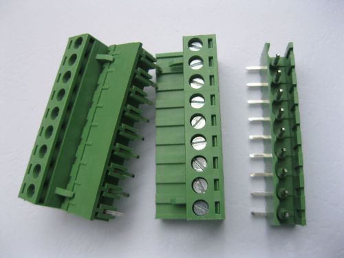 50 pcs angle 9pin/way 5.08mm screw terminal block connector green pluggbale type for sale