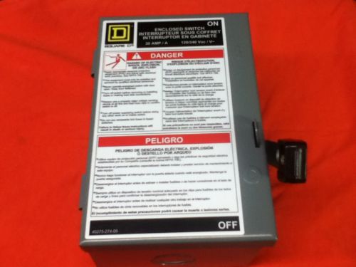 Square D 30 Amp ENCLOSED SWITCH, FREE SHIPPING!