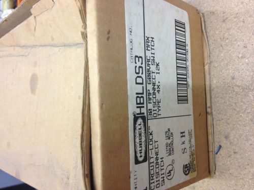 HBLDS3 Hubbell Circuit-Lock Disconnect Switch 30A 600V N4X NIB