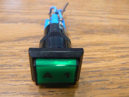 EAO ILLUMINATED GREEN (A 1) COVERED PUSH BUTTON SWITCH O1-262-025