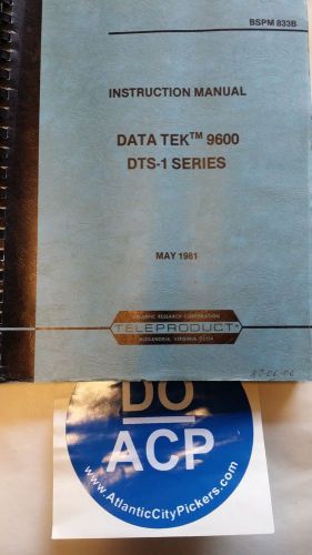 TELEPRODUCT MODEL BSPM 833B DATA TEK 9600 DTS-1 SERIES INSTRUCTIONS MANUAL R3S32
