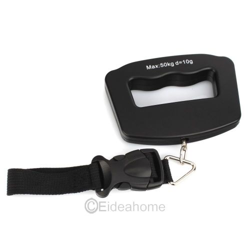 Black LCD 50kg Digital Electronic Travel Luggage Hanging Weight Hook Scale 80445