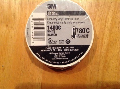 3M Vinyl Electrical Tape White 1400 Brand New