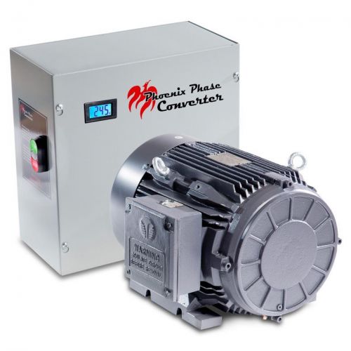 25 hp rotary phase converter - tefc, voltage display, power protected - pc25plv for sale