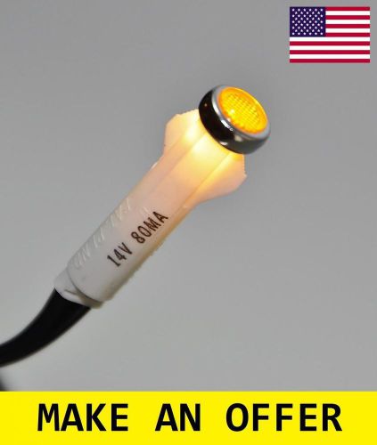 Nib usa leecraft incandescent indicator panel 14 volts light bulb yellow for sale
