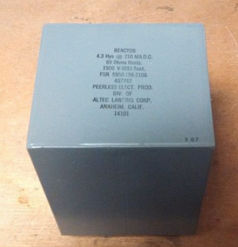 Nos altec lansing 4.3 hy 210ma dc 1500v-rms filter choke 6.5lbs.              m1 for sale