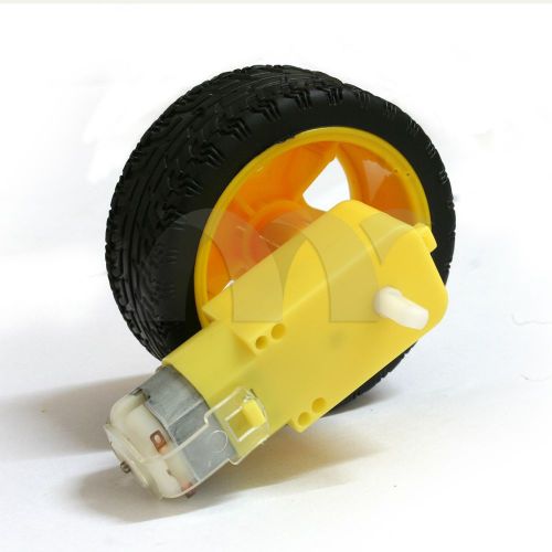 Smart Car Robot Plastic Tire Tyre Wheel + DC 6V Gear Motor Set for Arduino