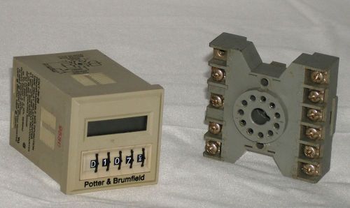 POTTER &amp; BRUMFIELD CNT 35-96 Programmable Time Delay Relay/ Counter Plus Socket