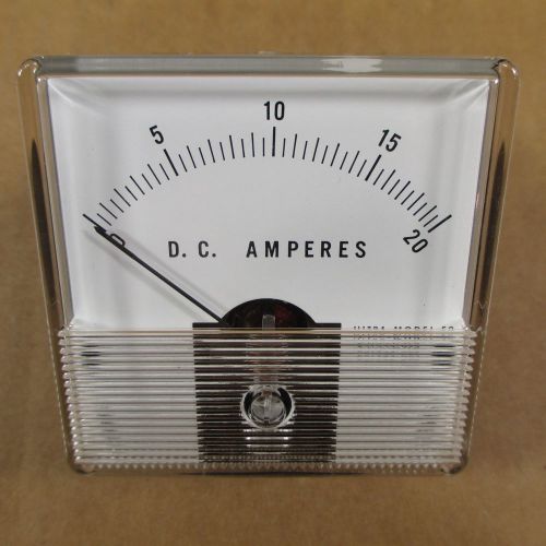 DC Amp Meter With Needle 0-20 Amperes Panel Mount 2-1/2&#034; Square For 2-1/8&#034; Hole