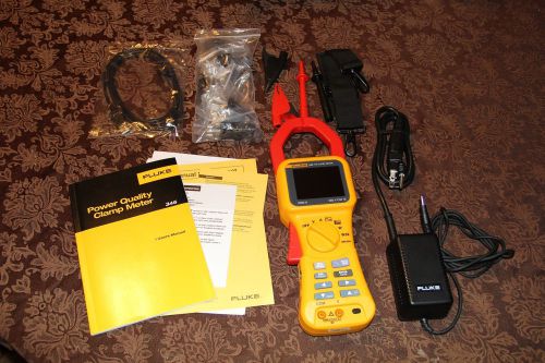 Fluke 345 digital power quality clamp meter with tlk-225 master accessory kit for sale