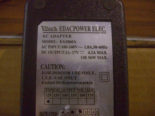 Original EDAC EA1060A 56w max Power Supply