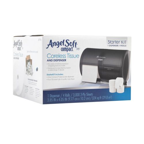 Georgia pacific 5679500 compact smoke tissue dispenser &amp; angel soft starter kit for sale