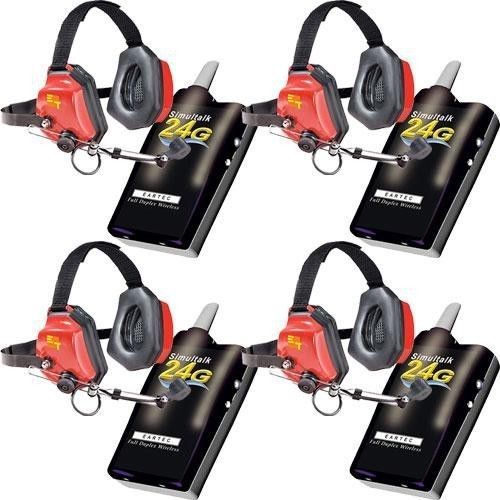 Simultalk eartec 4 simultalk 24g beltpacks with xtreme headsets slt24g4xt for sale